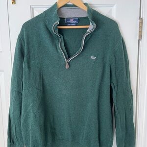 Vineyard Vines Men's Forest Green Zip-Up Sweater
